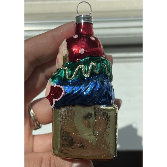 Vintage Christmas Trimmeries  glass ornaments Hand Decorated Jack In Box Elf - Picture 6 of 9